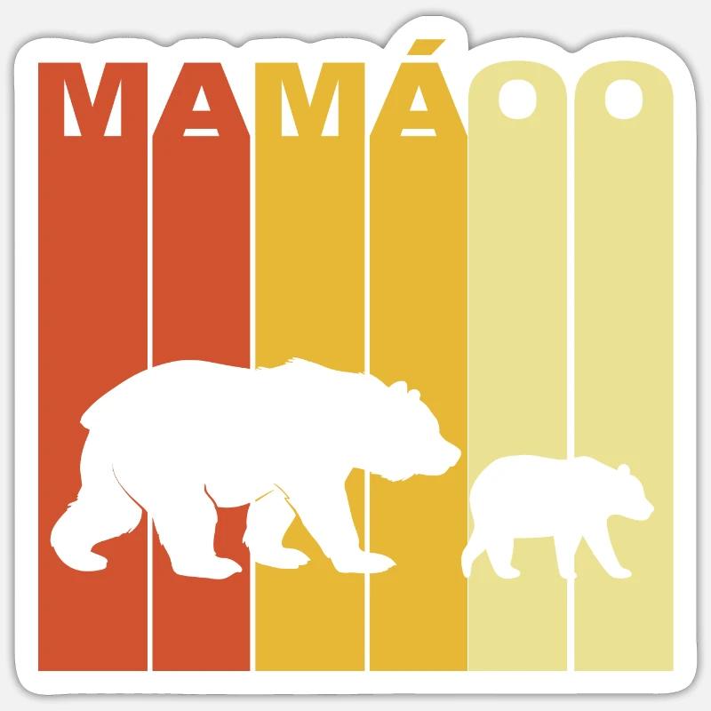 Mama Bär Mutter Geschenk Sticker Größe S (10 x 10 cm)