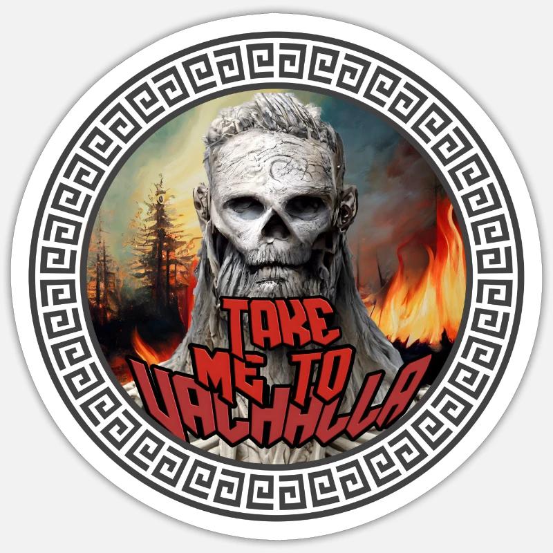 Wikinger Bring mich nach Walhalla - Sticker Größe S (10 x 10 cm) - Mattweiß