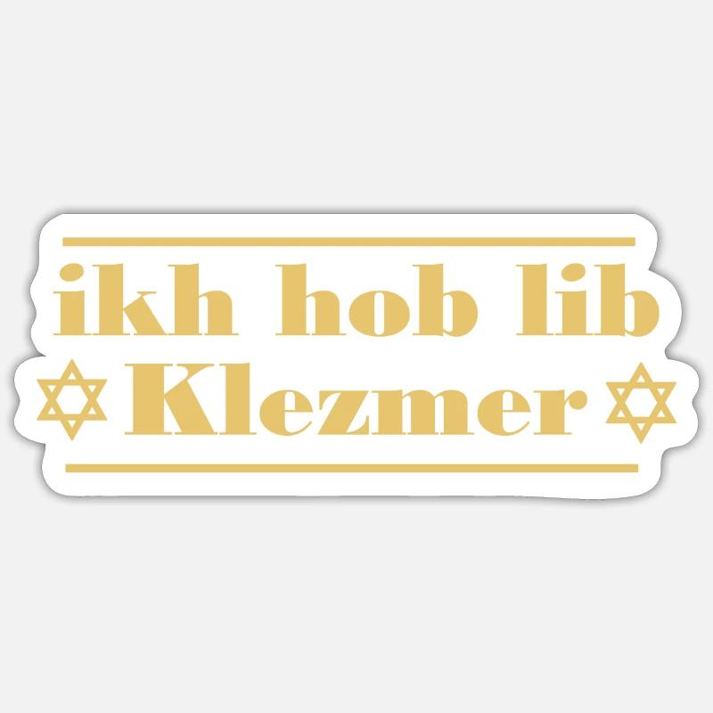 ikh hob lib klezmer - Sticker Größe S (10 x 10 cm) - Mattweiß