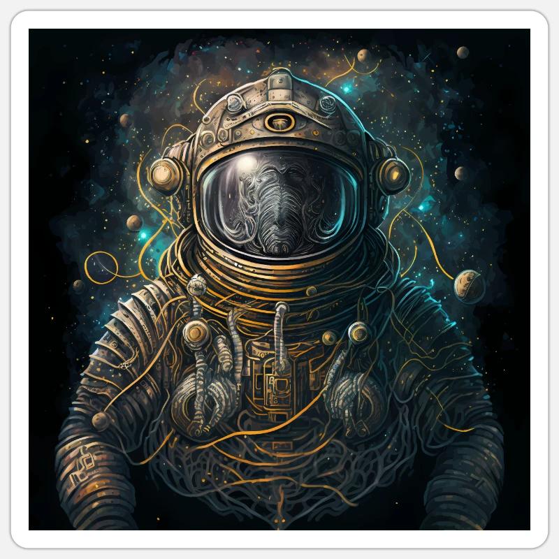 Alien Astronaut Version 3 Sticker Größe S (10 x 10 cm)