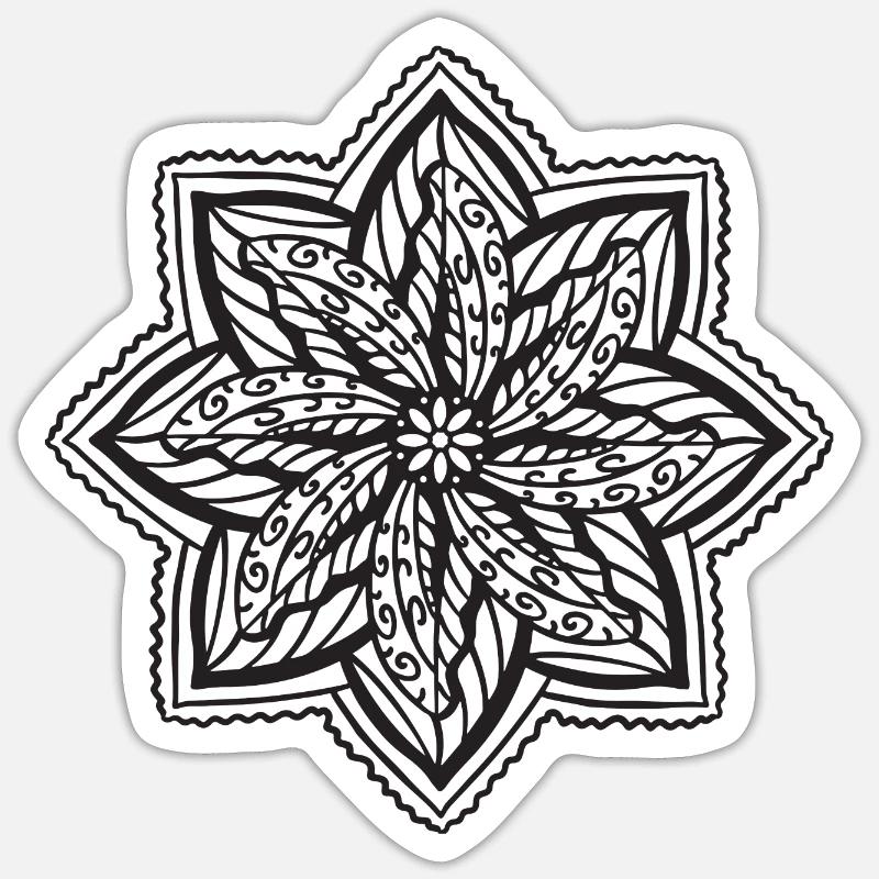 Mandala - Sticker taille S (10 x 10 cm) - blanc mat