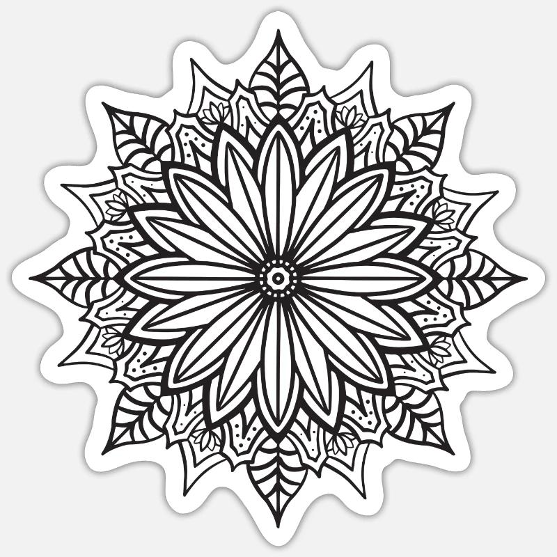 Mandala - Sticker Größe S (10 x 10 cm) - Mattweiß