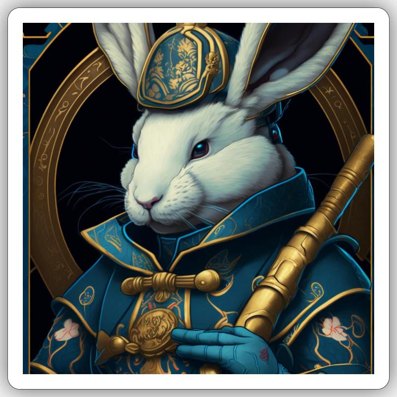 Samouraï blanc - Sticker taille S (10 x 10 cm) - blanc mat