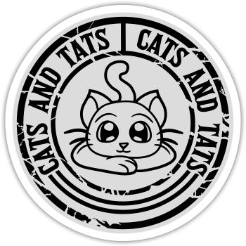 cats and tats Zitat - Sticker Größe S (10 x 10 cm) - Mattweiß - Vorne