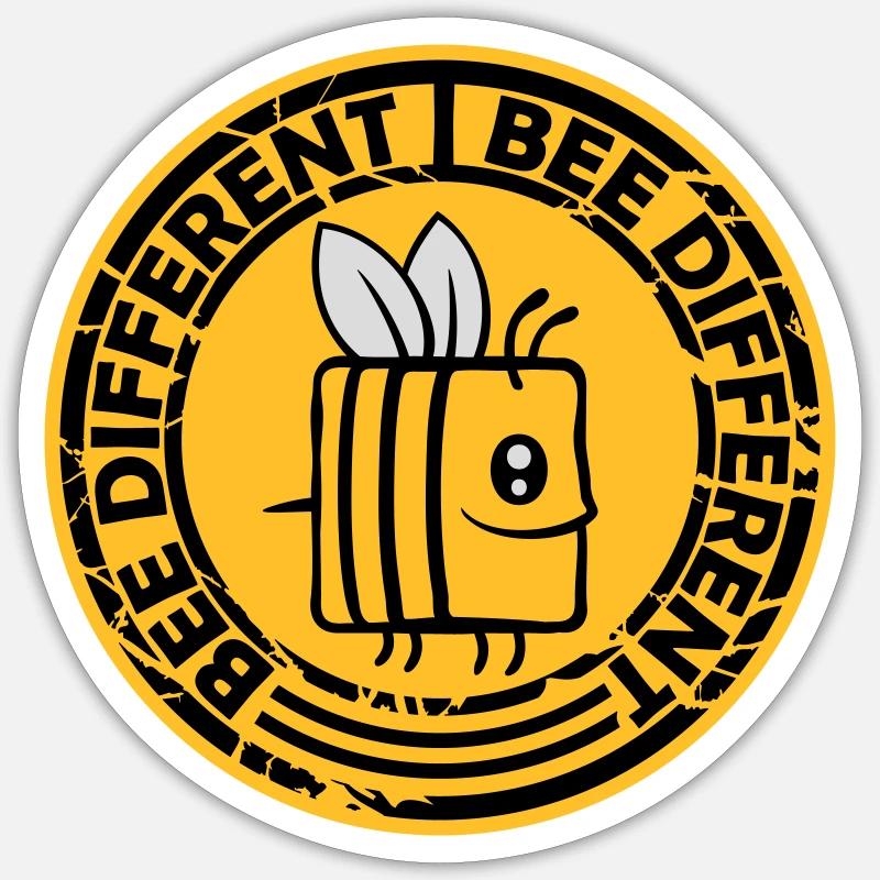 bee different Spruch Zitat Sticker Größe S (10 x 10 cm)