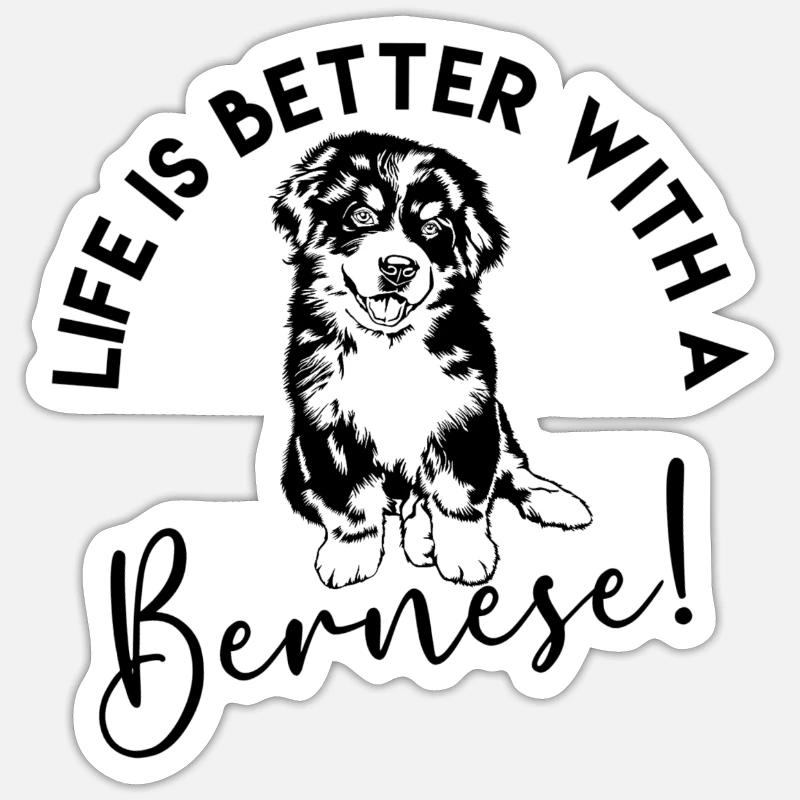 Bouvier bernois - Sticker taille S (10 x 10 cm) - blanc mat