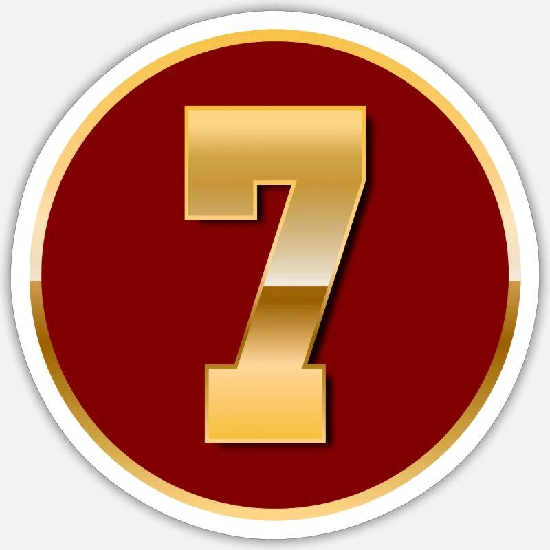 Numéro d’or 7 - Sticker taille S (10 x 10 cm) - blanc mat