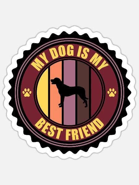 Dog - Sticker Größe S (10 x 10 cm) - Mattweiß
