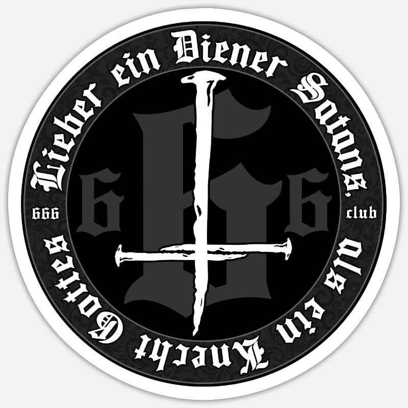Lieber ein Diener Satans, als ein Knecht Gottes - Sticker Größe S (10 x 10 cm) - Mattweiß