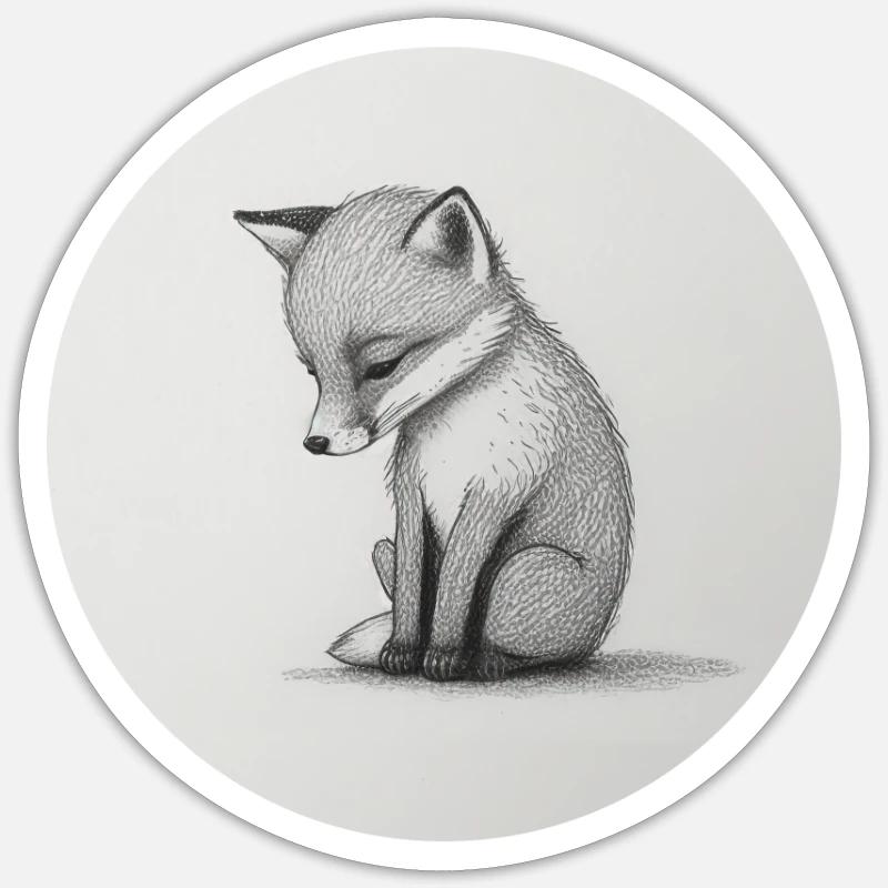 Fuchs - Sticker Größe S (10 x 10 cm) - Mattweiß