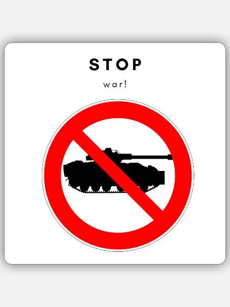 stop war - Sticker Größe S (10 x 10 cm) - Mattweiß
