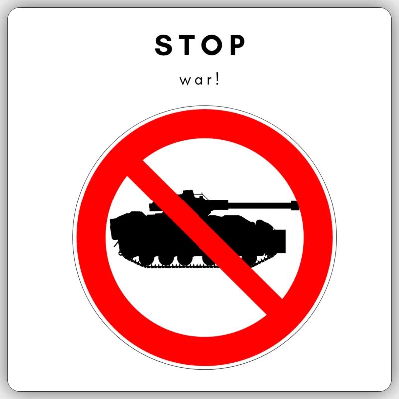 stop war - Sticker Größe S (10 x 10 cm) - Mattweiß