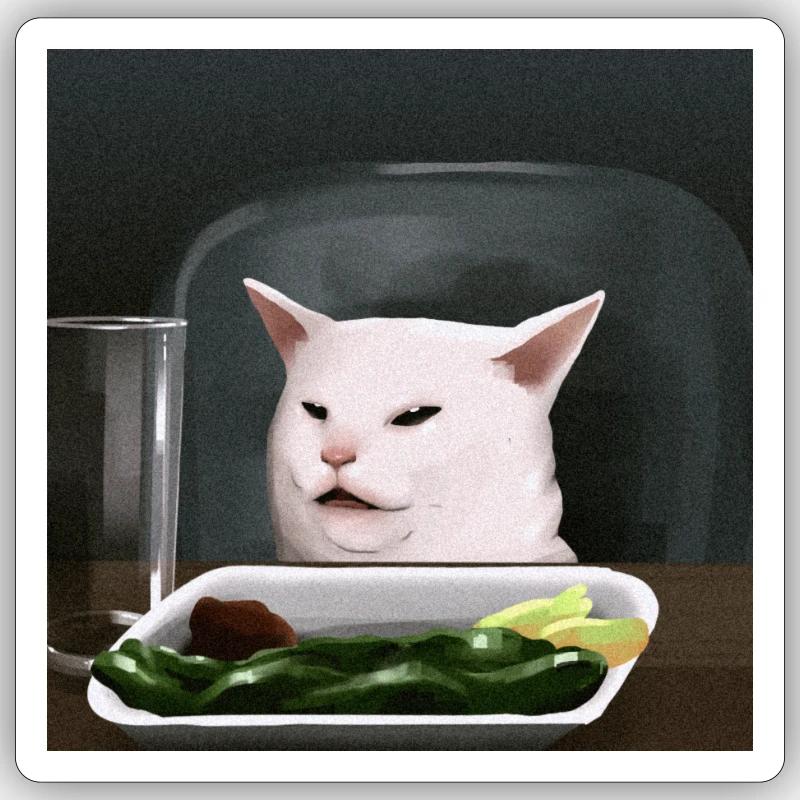 same cat - Sticker size S (10 x 10 cm) - white matte