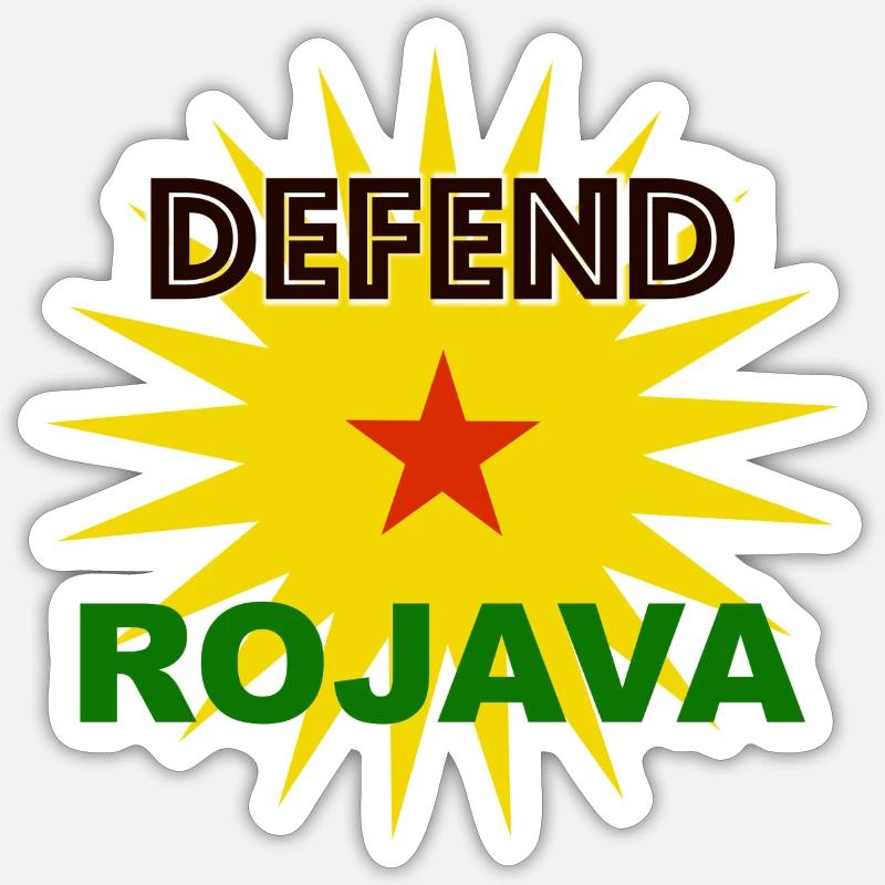 Defend Rojava - Sticker size S (10 x 10 cm) - white matte