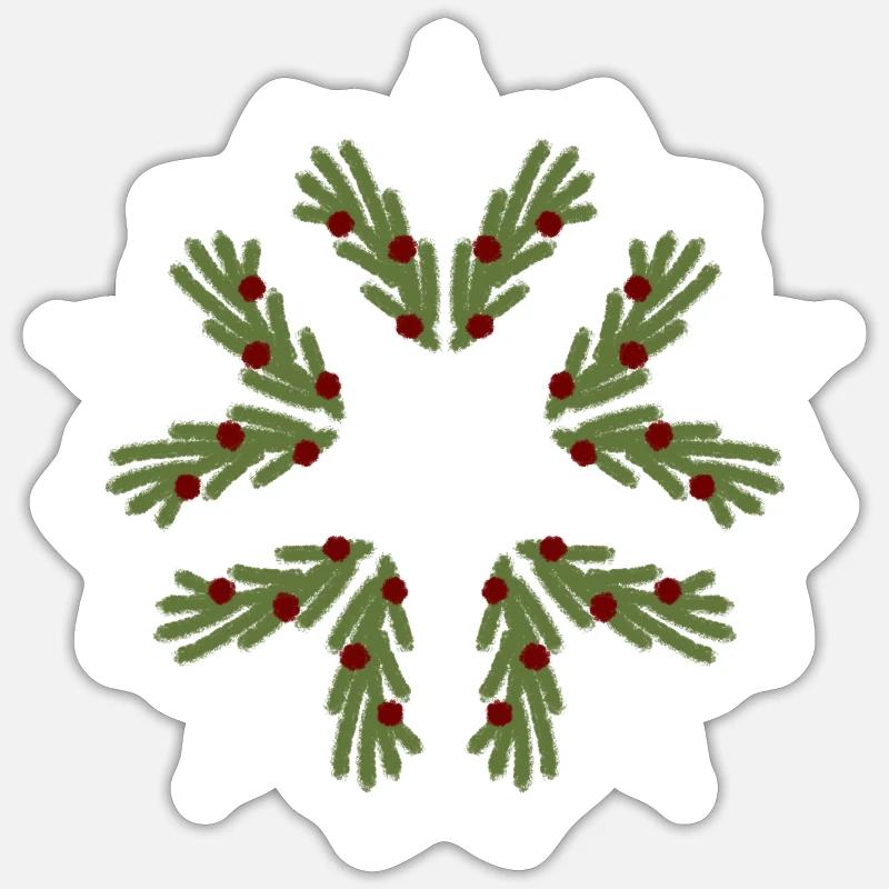 Flocon de Noël moche - Sticker taille S (10 x 10 cm) - blanc mat