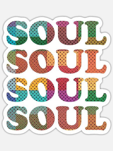 Soul Musik Retro - Sticker Größe S (10 x 10 cm) - Mattweiß