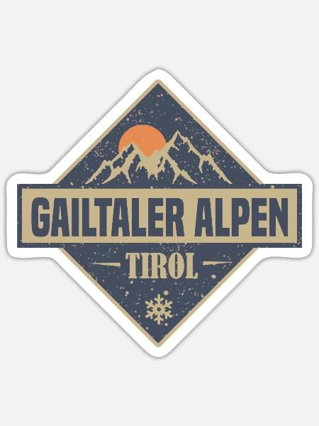 gailtaler alpen - Sticker Größe S (10 x 10 cm) - Mattweiß