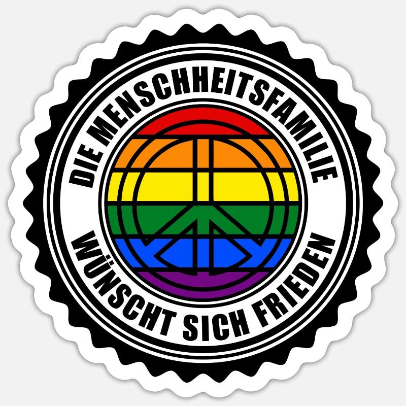 Frieden - Sticker Größe S (10 x 10 cm) - Mattweiß