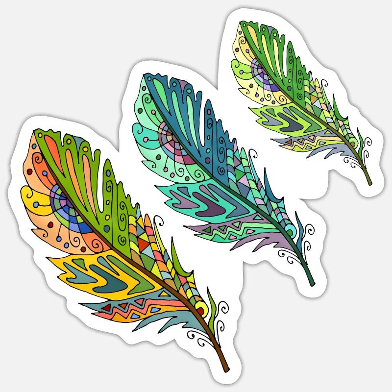 Feder Sticker Größe S (10 x 10 cm)