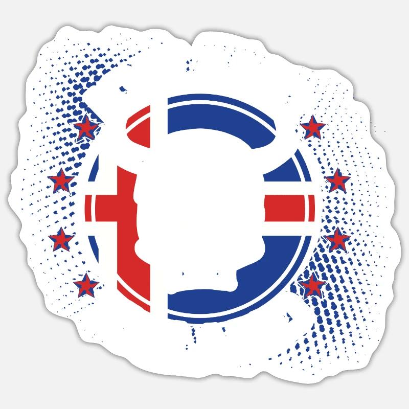 Island Vulkan Republik Geschenkidee - Sticker Größe S (10 x 10 cm) - Mattweiß