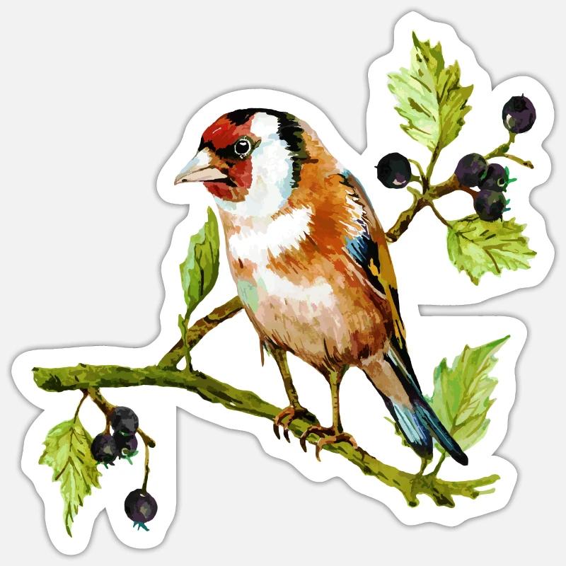 Bunter Vogel - Sticker Größe S (10 x 10 cm) - Mattweiß
