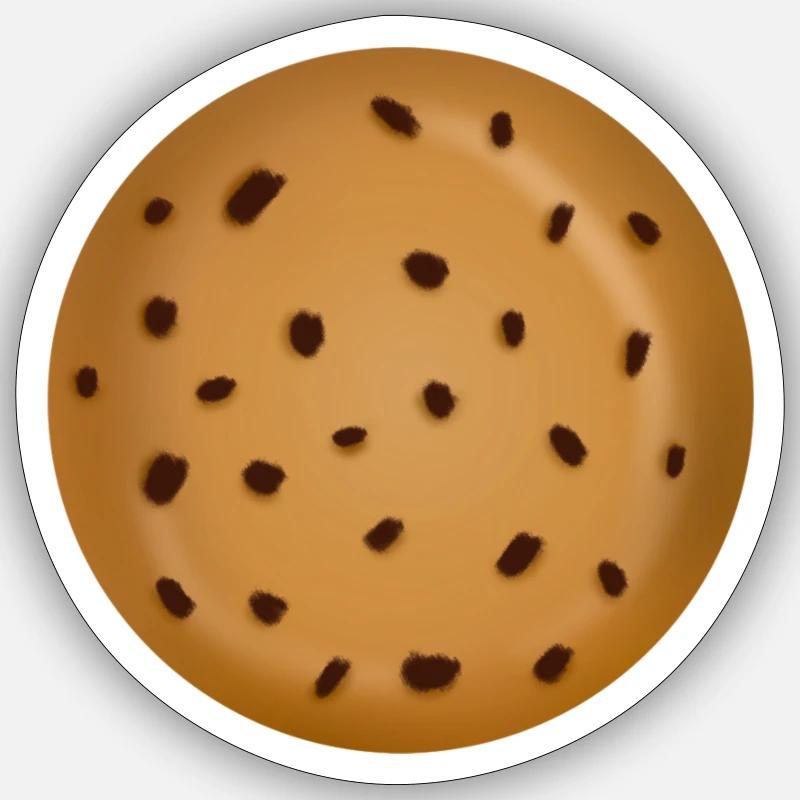 Cookie with chocolate chips cool gift Sticker size S (10 x 10 cm)