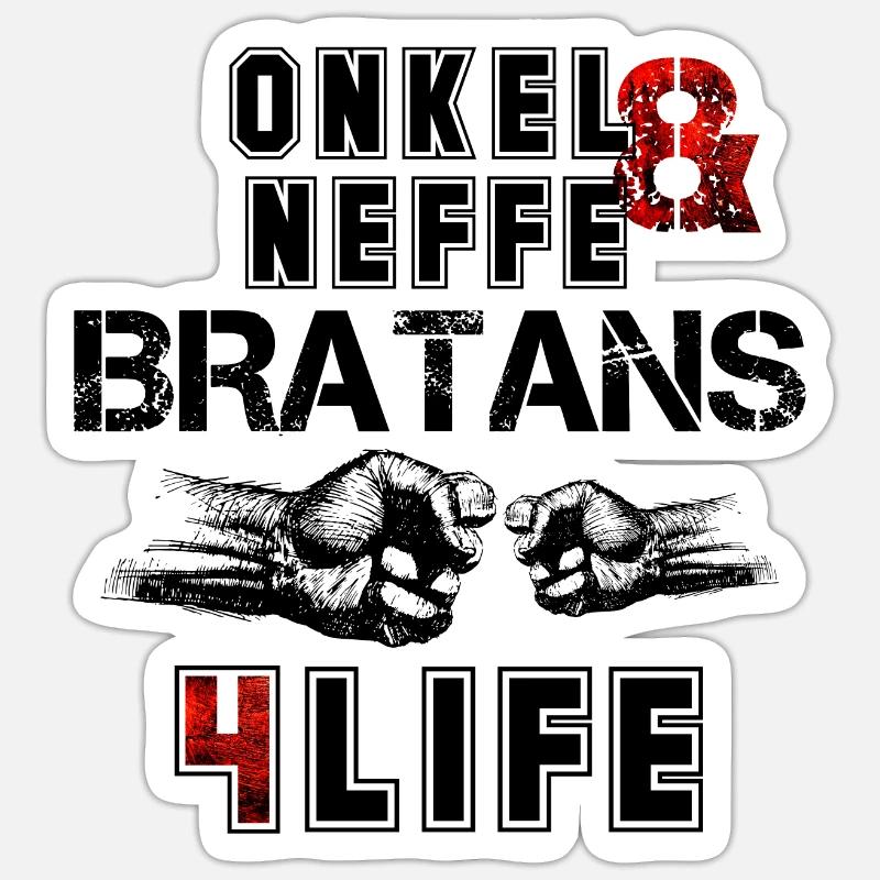 Onkel und Neffe Bratans fürs Leben Geschenk - Sticker Größe S (10 x 10 cm) - Mattweiß