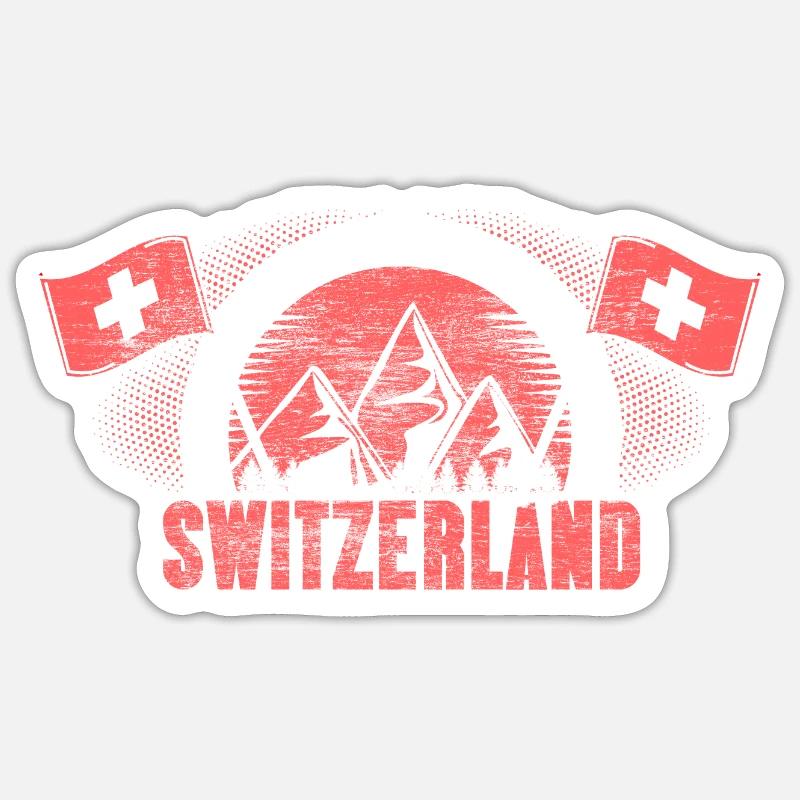 Schweiz Geschenk - Sticker Größe S (10 x 10 cm) - Mattweiß