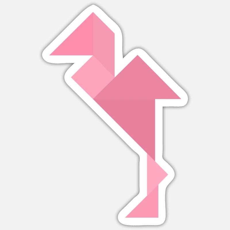 Flamingo - Tangram Sticker Größe S (10 x 10 cm)