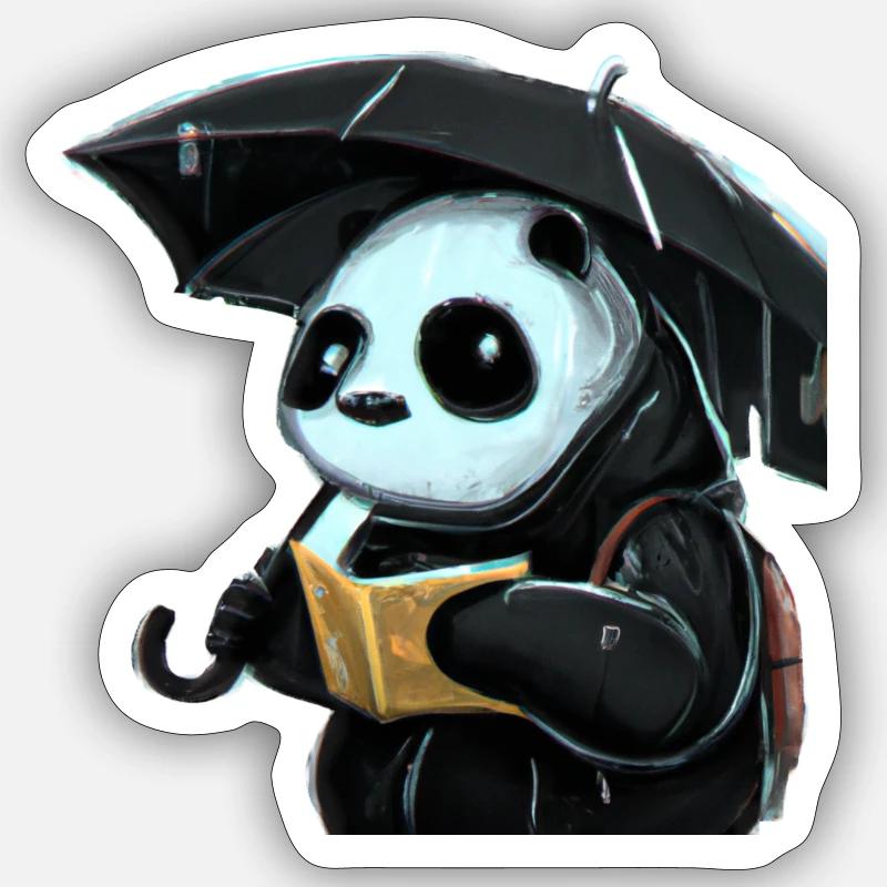 A Reading panda - Sticker Größe S (10 x 10 cm) - Mattweiß