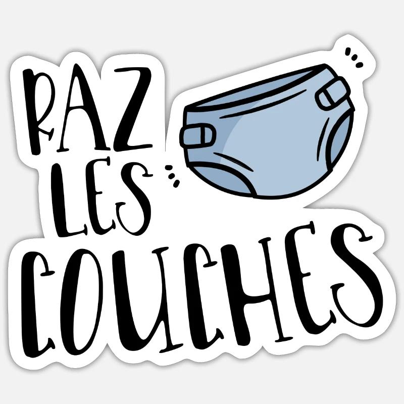 Raz les couches - Garçon Sticker taille S (10 x 10 cm)