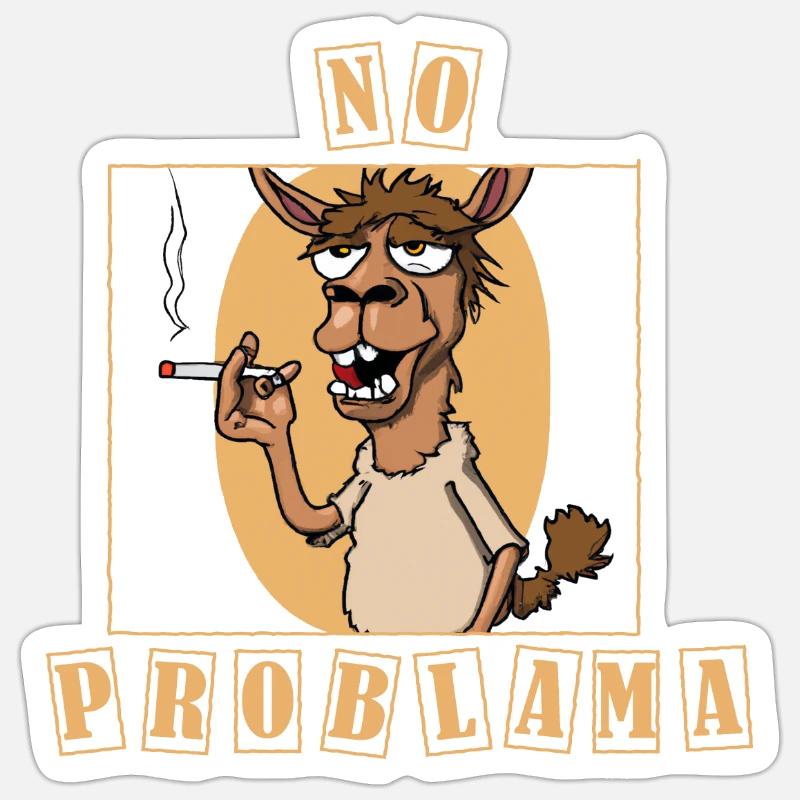 No Problama Geschenk - Sticker Größe S (10 x 10 cm) - Mattweiß