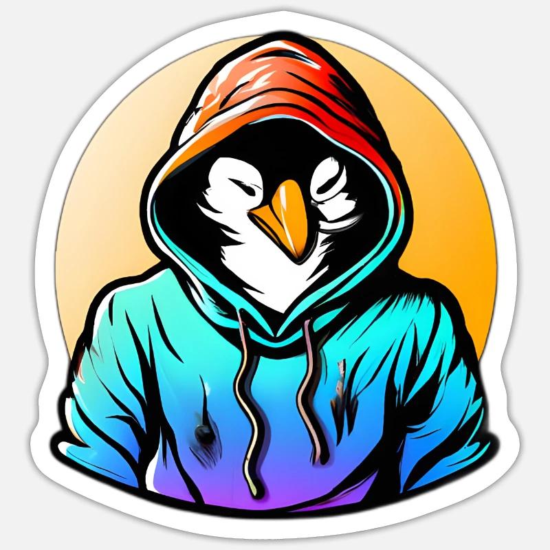 Pingouin avec pull Sticker taille S (10 x 10 cm)