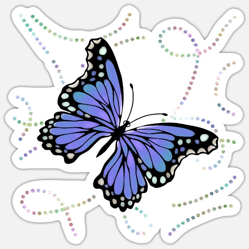 Papillon - Sticker taille S (10 x 10 cm) - blanc mat