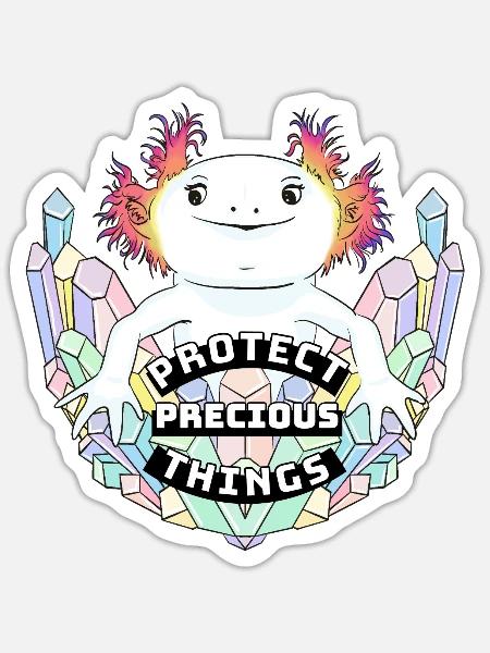 Axolotl - Sticker Größe S (10 x 10 cm) - Mattweiß