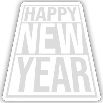 Citation Bonne année - Sticker taille S (10 x 10 cm) - blanc mat - Devant