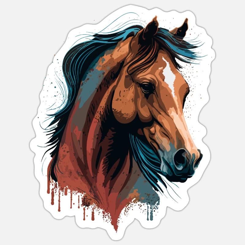 Kopf einer Stute - Sticker Größe S (10 x 10 cm) - Mattweiß