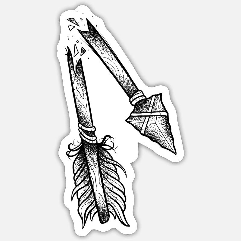 Dotwork broken arrow Sticker size S (10 x 10 cm)