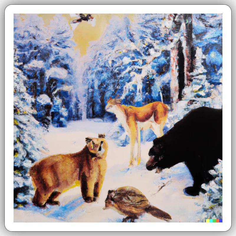 Forest animals - Sticker size S (10 x 10 cm) - white matte