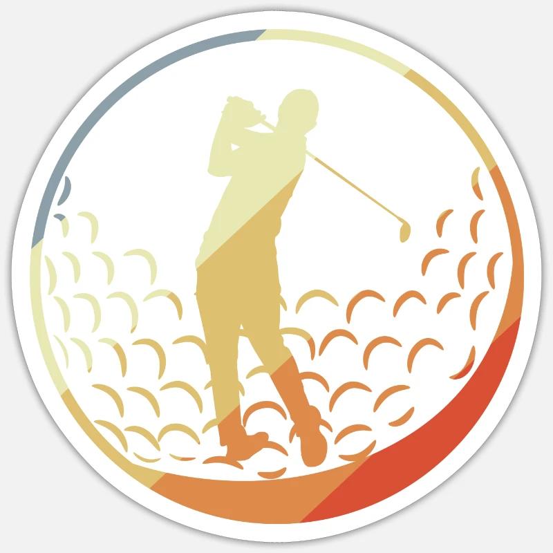 Golfeur - Sticker taille S (10 x 10 cm) - blanc mat