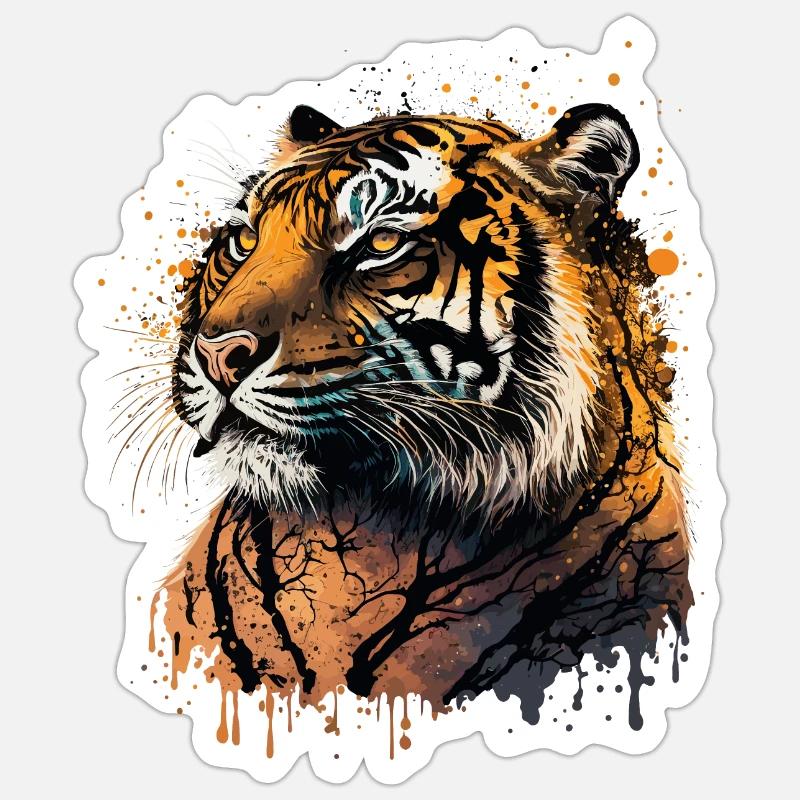 Tiger artwork Sticker size S (10 x 10 cm)