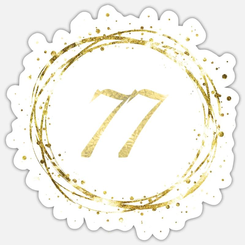 77 - Sticker Größe S (10 x 10 cm) - Mattweiß