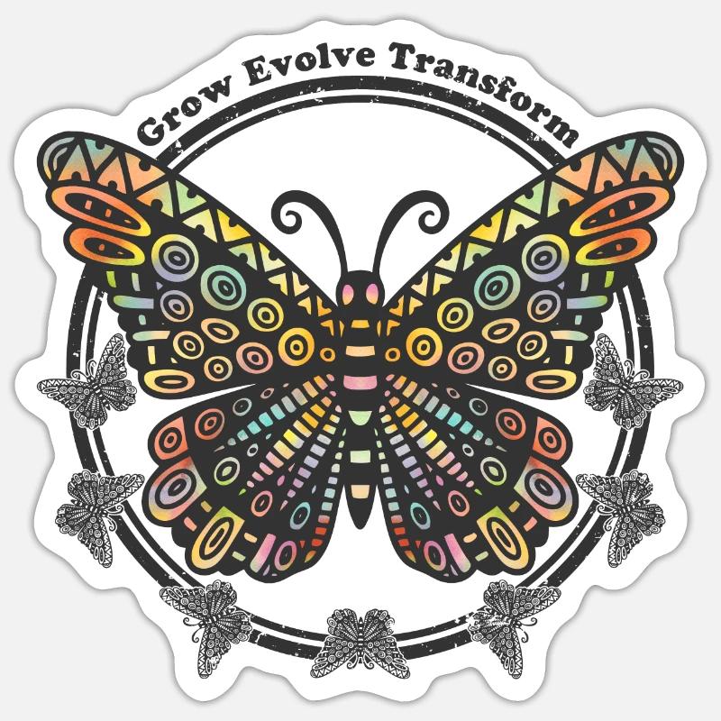 Boho Style Butterfly - Grow Evolve Transform Sticker size S (10 x 10 cm)