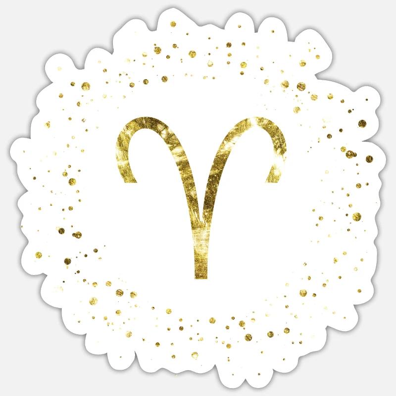 Widder Sternzeichen - Sticker Größe S (10 x 10 cm) - Mattweiß