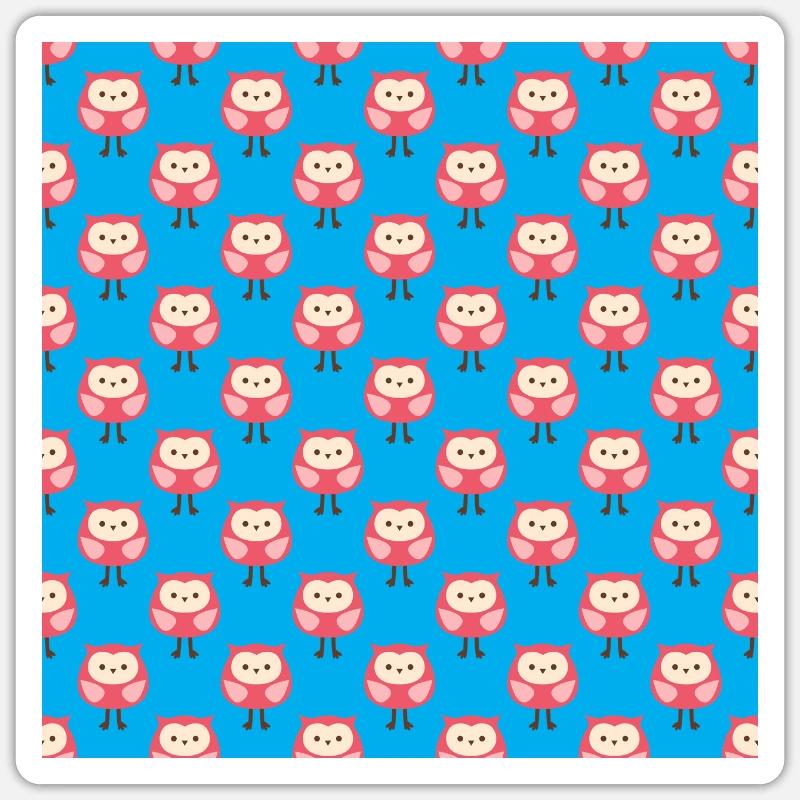 owl owl pattern Eule buntes Muster Sticker size S (10 x 10 cm)