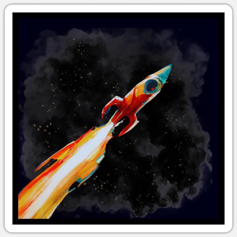 Rocket - Sticker size S (10 x 10 cm) - white matte