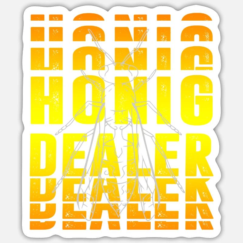 Conception du revendeur de miel - Sticker taille S (10 x 10 cm) - blanc mat