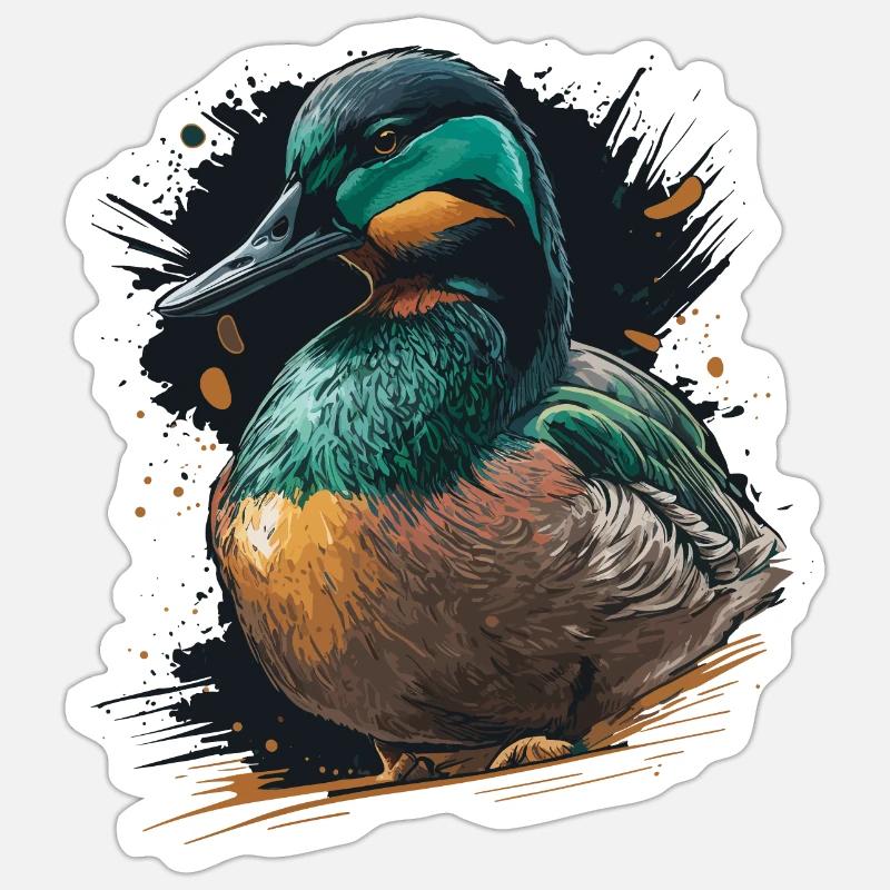 Duck Hunter Gift - Sticker size S (10 x 10 cm) - white matte