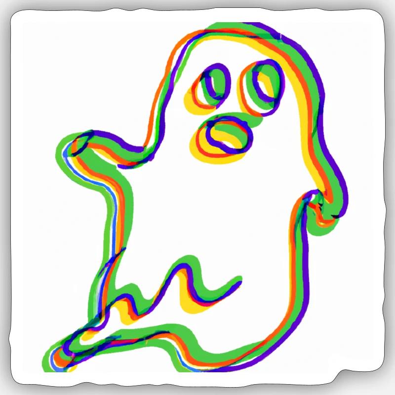 Bunter Geist - Sticker Größe S (10 x 10 cm) - Mattweiß