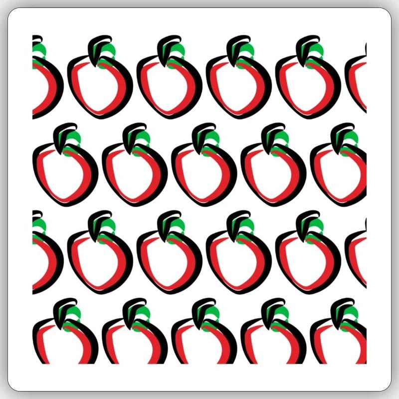 Äpfel - Sticker Größe S (10 x 10 cm) - Mattweiß